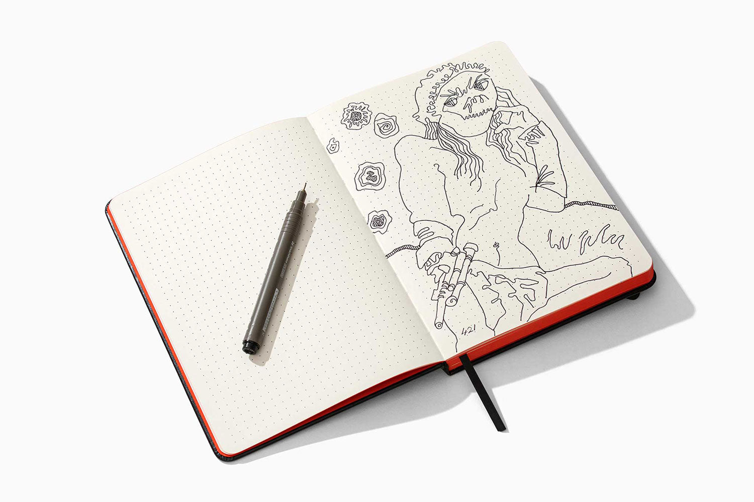 Phantom Notes - The Heretic - Dot Grid Leather Bullet Journal 100gsm sustainable paper, designed in Sydney, Australia.